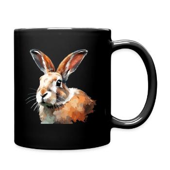 Impressionism Bunny Rabbit - Full Colour Mug - black - Right