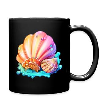 De beaux coquillages - Mug uni - noir - Droite