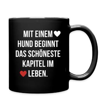 Hundemensch Hundespruch Hundeliebe - Tasse einfarbig - Schwarz - Rechts