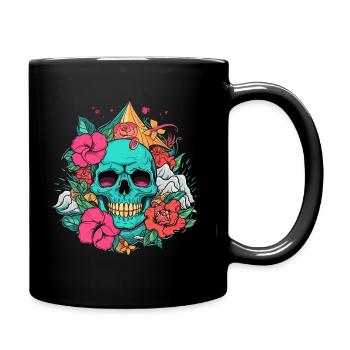 Skull Waves - Full Colour Mug - black - Right