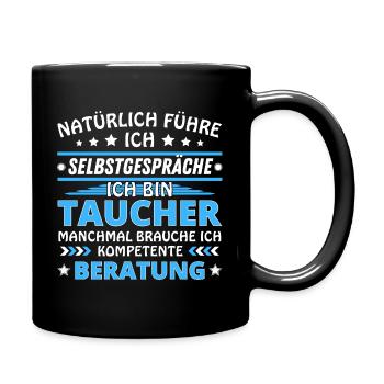 Ich führe Selbstgespräche - Taucher Edition blau - Tasse einfarbig - Schwarz - Rechts