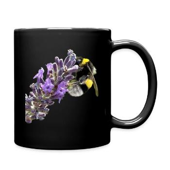 Bourdon lavande - Mug uni - noir - Droite
