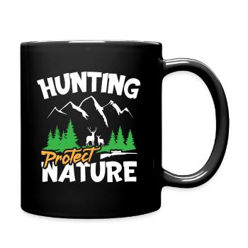 hunting protect nature - Full Colour Mug - black - Right
