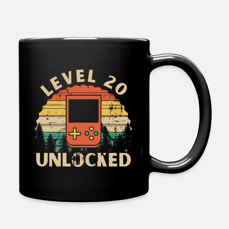 Level 20 freigeschaltet - Tasse einfarbig - Schwarz