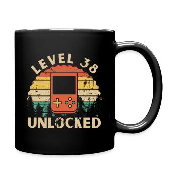 Level 38 Unlocked - Full Colour Mug - black - Right
