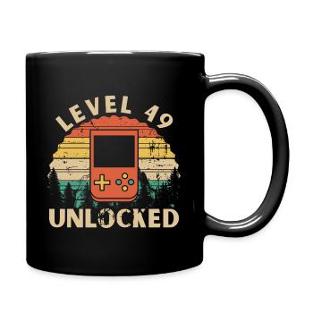 Level 49 freigeschaltet - Tasse einfarbig - Schwarz - Rechts