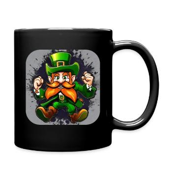 Saint Patricks Day Irish Kobold Leprechaun Wichtel - Tasse einfarbig - Schwarz - Rechts