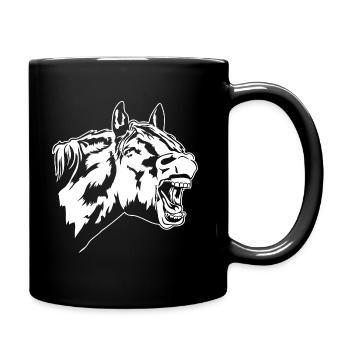 Drôle de cheval Portrait Cavalier Wilsigns - Mug uni - noir - Droite