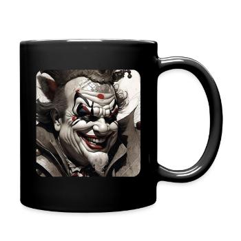 Evil Laughing Horror Joker Clown Fool - Full Colour Mug - black - Right