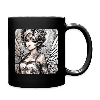 Ange mignon avec des tatouages - Mug uni - noir - Droite