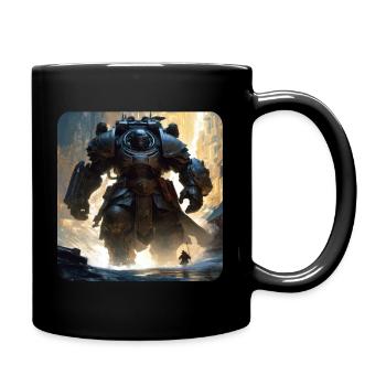 Dark Cyborg Android Warrior - Full Colour Mug - black - Right