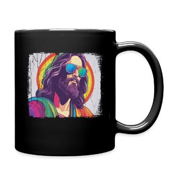 Jesus gay pride gay saying - Full Colour Mug - black - Right