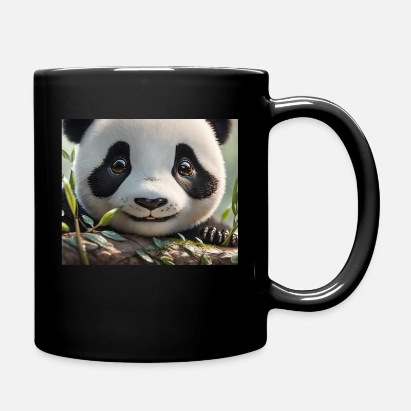 cute little panda - Tasse einfarbig - Schwarz