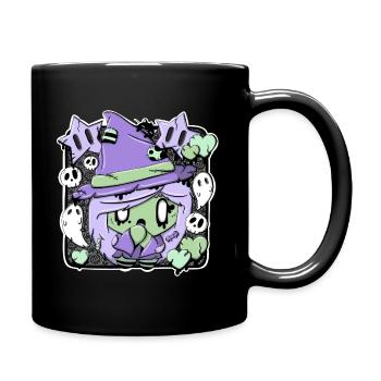 Willow the witchy witch zombie in kawaii style - Full Colour Mug - black - Right