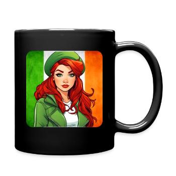 Fille rousse irlandaise cool - Mug uni - noir - Droite