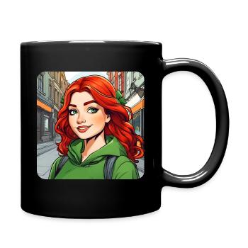 Fille rousse irlandaise cool - Mug uni - noir - Droite