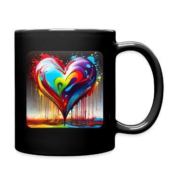 Coeur dans le style graffiti - Mug uni - noir - Droite