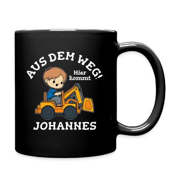 Johannes Vorname Bagger - Tasse einfarbig - Schwarz - Rechts