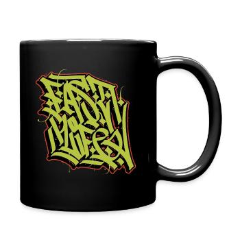Schnelles Leben - Tasse einfarbig - Schwarz - Rechts
