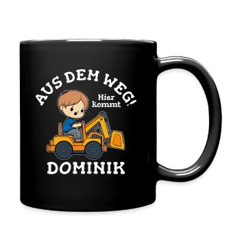 Dominik Vorname Bagger - Tasse einfarbig - Schwarz - Rechts