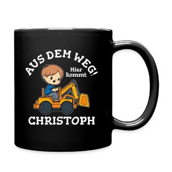 Christoph Vorname Bagger - Tasse einfarbig - Schwarz - Rechts