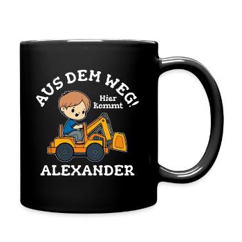 Alexander Vorname Bagger - Tasse einfarbig - Schwarz - Rechts
