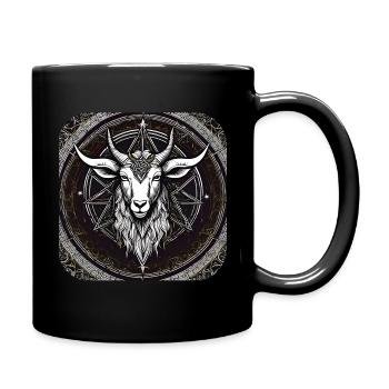 Gothik Ziege - Tasse einfarbig - Schwarz - Rechts