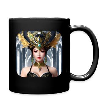 Wunderschöne Fantasy Elfe - Tasse einfarbig - Schwarz - Rechts