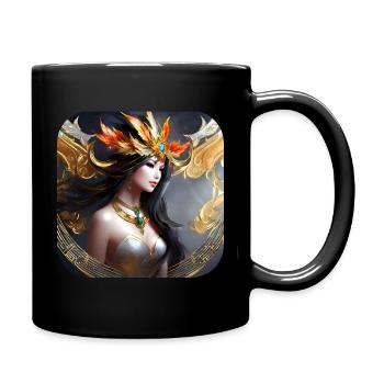 Wunderschöne Fantasy Elfe - Tasse einfarbig - Schwarz - Rechts