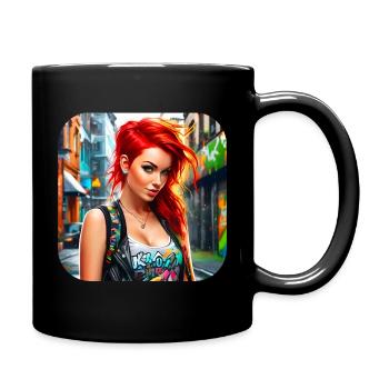 Fille rousse irlandaise cool - Mug uni - noir - Droite