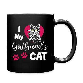 I Love My Girlfriends Cat - Tasse einfarbig - Schwarz - Rechts