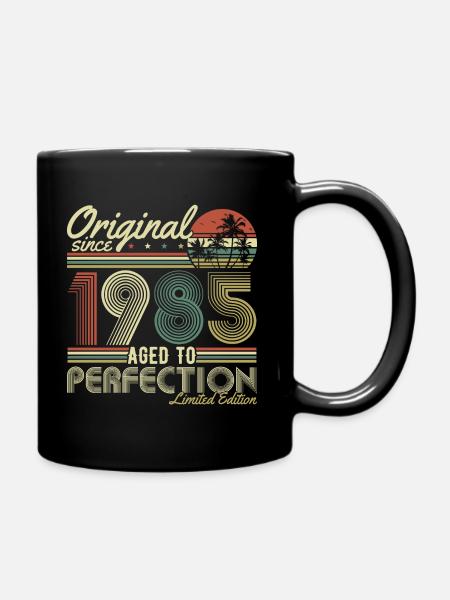 Original 1985 Jahrgang Vintage Geburtstag Retro - Tasse einfarbig - Schwarz