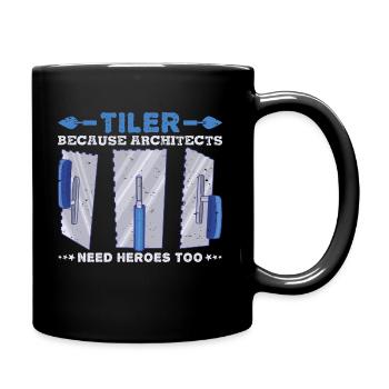 Beruf Bester Fliesenleger Geschenk-Idee - Tasse einfarbig - Schwarz - Rechts