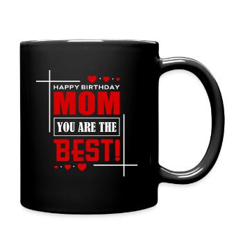 Happy Birthday - Tasse einfarbig - Schwarz - Rechts