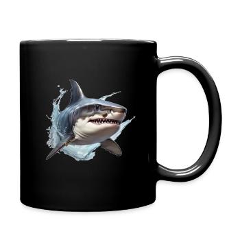 Great White Shark - Tasse einfarbig - Schwarz - Rechts