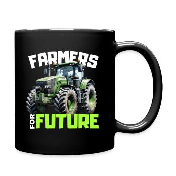 Bauern Demo Proteste 2024 Spruch Farmers for Futur - Tasse einfarbig - Schwarz - Rechts