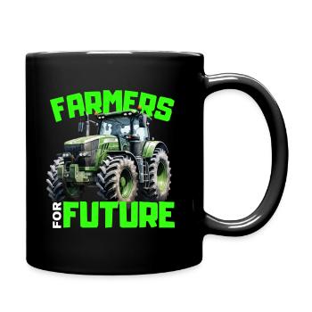 Bauern Demo Proteste 2024 Spruch Farmers for Futur - Tasse einfarbig - Schwarz - Rechts