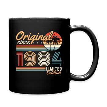 Original 1984 Jahrgang Vintage Retro Geburtstag - Tasse einfarbig - Schwarz - Rechts