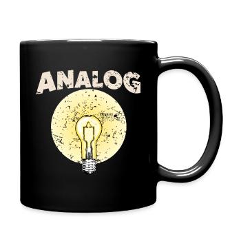Analog ist super - Glühbirne - Tasse einfarbig - Schwarz - Rechts
