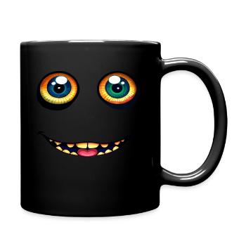 Fun Shirt Lustig Clown Gesicht Augen Smile Grusel - Tasse einfarbig - Schwarz - Rechts