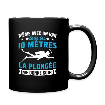 la plongée me donne soif t-shirt plongeur plongée - Mug uni - noir - Droite