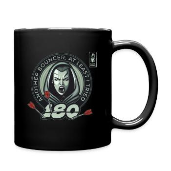 Darts 180 Bouncer White Player Dart Team - Full Colour Mug - black - Right