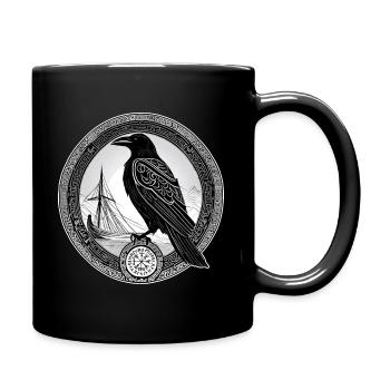 Wikinger Rabe - Tasse einfarbig - Schwarz - Rechts