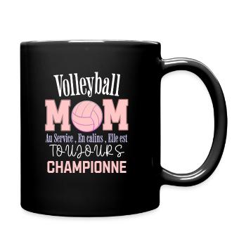 maman volleyball " toujours championne " - Mug uni - noir - Droite