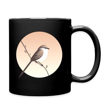 Little Bird on Branch - Full Colour Mug - black - Right