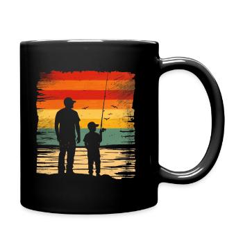 Père et fils Pêche Pêche - Mug uni - noir - Droite