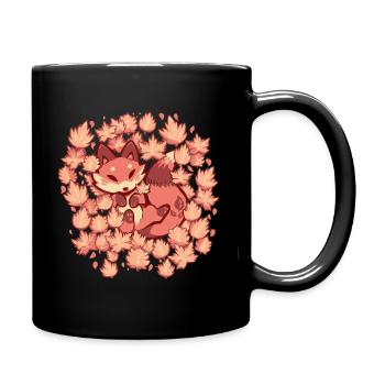 Herbstlaub Fuchs - Tasse einfarbig - Schwarz - Rechts