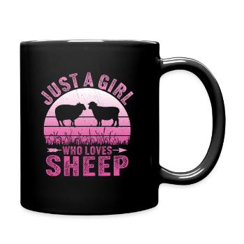 Nur ein Mädchen, das Schafe liebt - Tasse einfarbig - Schwarz - Rechts