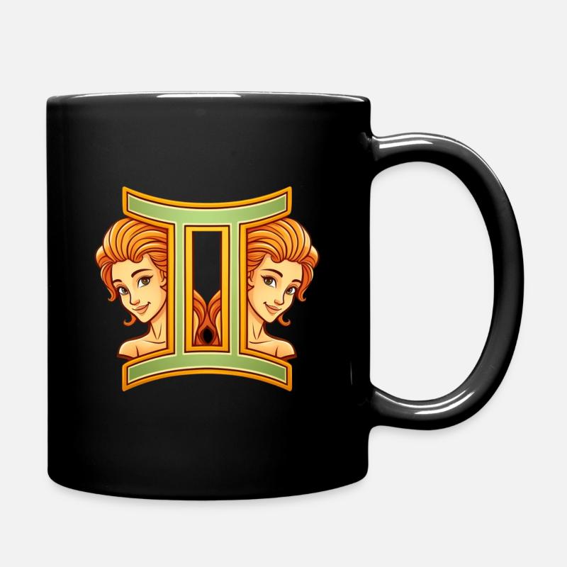 Sternzeichen Zwilling - Tasse einfarbig - Schwarz