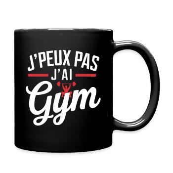 Ich kann nicht, ich habe ein Fitnessstudio - Tasse einfarbig - Schwarz - Rechts